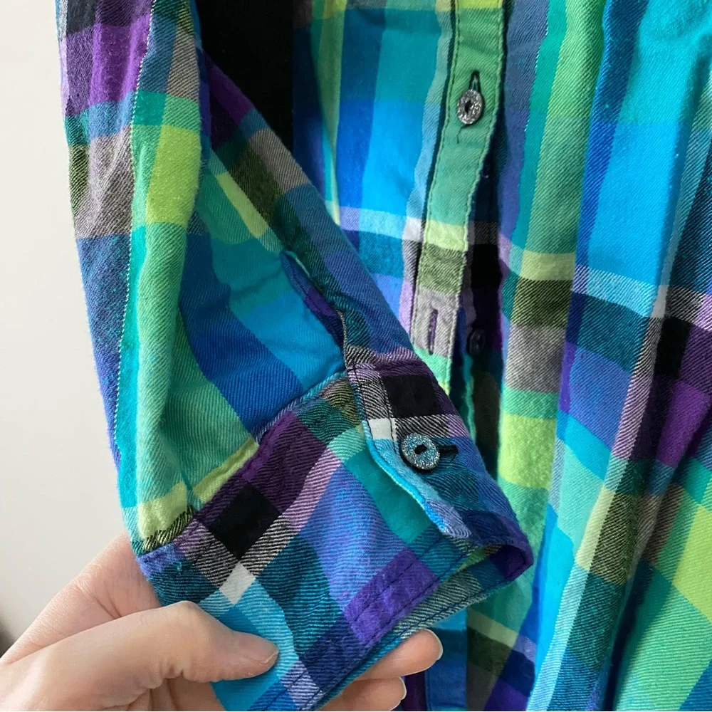 Justice Girls Button-up Plaid Shirt with a Studded Vest Size 14